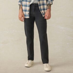 Faherty Stretch Terry 5-Pocket Pant Onyx Dark Gray